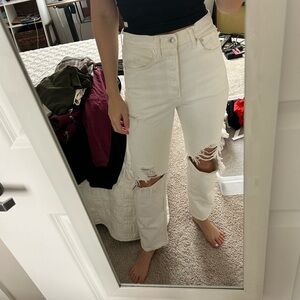 AGoldE 90s Jean - Off White Distressed - Size 25